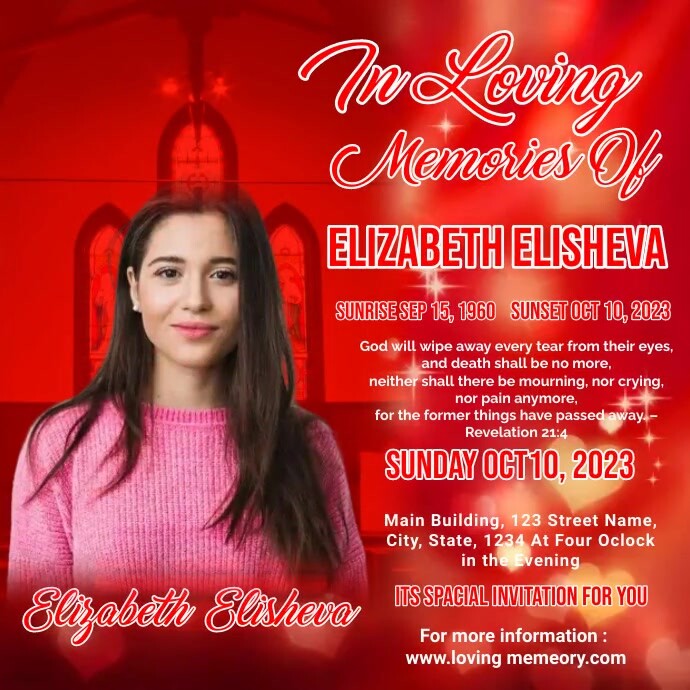 Funeral Announcement flyer,simple modern Template PosterMyWall